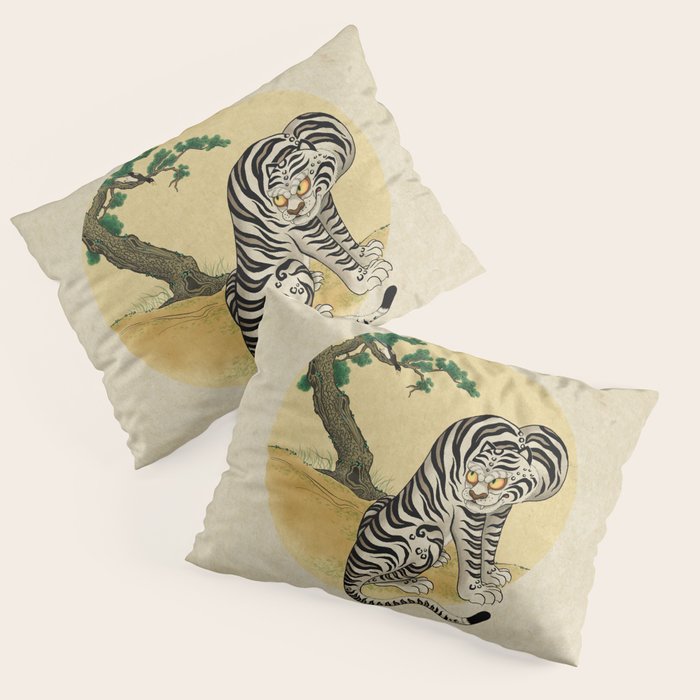 Tiger with magpie type-D : Minhwa-Korean traditional/folk art Pillow Sham Gallery Image 3