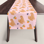 Golden Retriever and Fruits Pink Table Runner Gallery Image 1