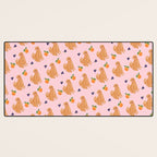 Golden Retriever and Fruits Pink Desk Mat Gallery Image 3