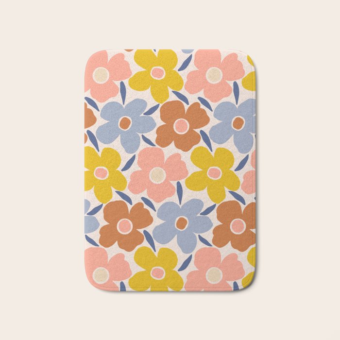 Retro Vintage Floral - 2  Bath Mat Gallery Image 1