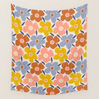 Retro Vintage Floral - 2  Wall Tapestry Gallery Image 4