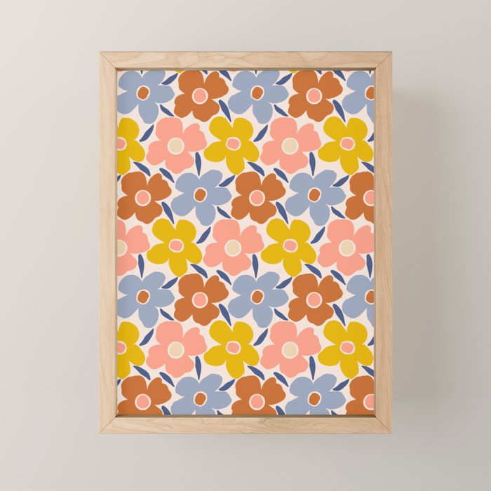 Retro Vintage Floral - 2  Mini Art Print Gallery Image 1