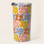 Retro Vintage Floral - 2  Travel Mug Gallery Image 3