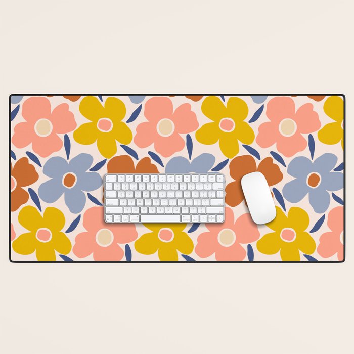 Retro Vintage Floral - 2  Desk Mat Gallery Image 1