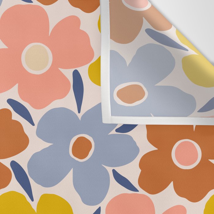 Retro Vintage Floral - 2  Wall Tapestry Gallery Image 3