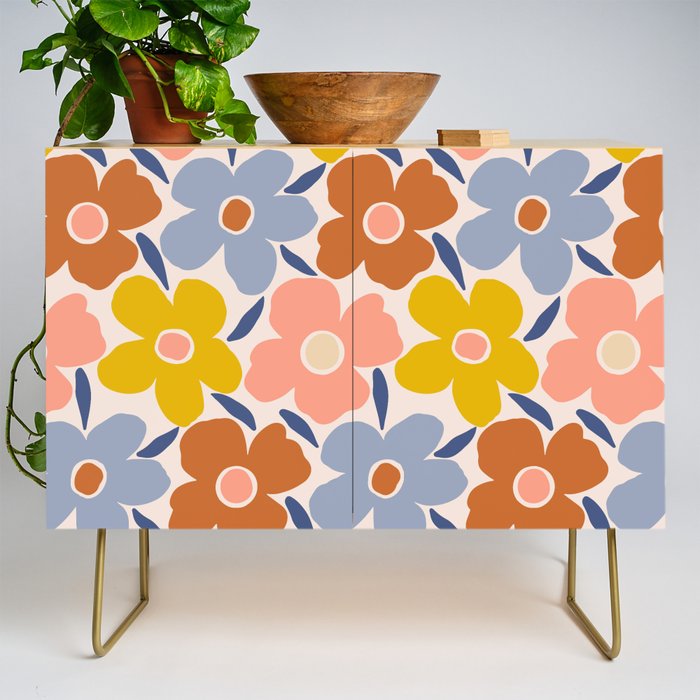 Retro Vintage Floral - 2  Credenza Gallery Image 1