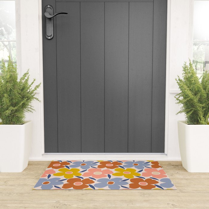 Retro Vintage Floral - 2  Welcome Mat Gallery Image 3