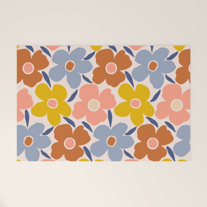 Retro Vintage Floral - 2  Welcome Mat Gallery Image 1