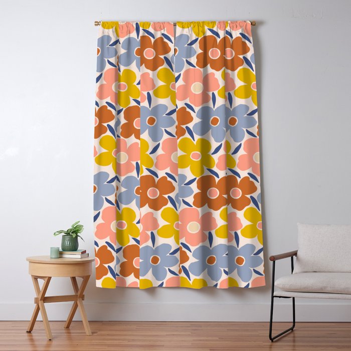 Retro Vintage Floral - 2  Window Curtain Gallery Image 5