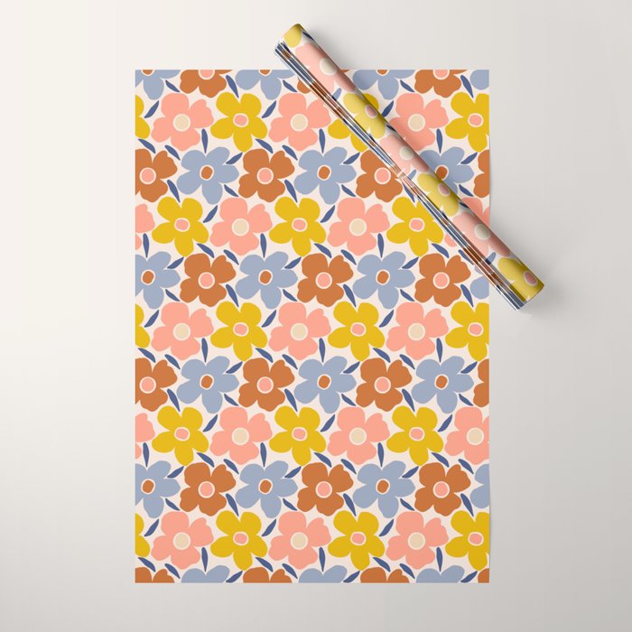 Retro Vintage Floral - 2  Wrapping Paper Gallery Image 1