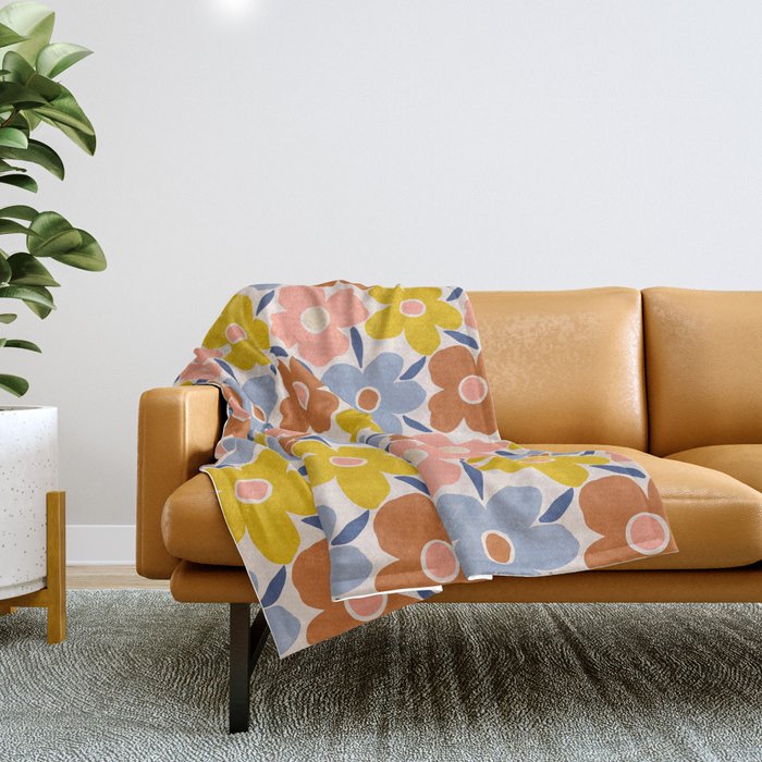 Retro Vintage Floral - 2  Throw Blanket Gallery Image 1
