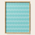 Mid Century Modern Geometric Hexad Pattern Light Aqua Serving Tray Gallery Image 1