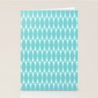 Mid Century Modern Geometric Hexad Pattern Light Aqua Stationery Card Gallery Image 2