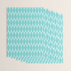 Mid Century Modern Geometric Hexad Pattern Light Aqua Wrapping Paper Gallery Image 3