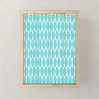 Mid Century Modern Geometric Hexad Pattern Light Aqua Mini Art Print Gallery Image 1