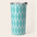 Mid Century Modern Geometric Hexad Pattern Light Aqua Travel Mug Gallery Image 2