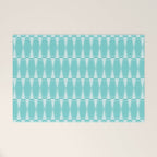 Mid Century Modern Geometric Hexad Pattern Light Aqua Welcome Mat Gallery Image 1
