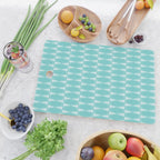 Mid Century Modern Geometric Hexad Pattern Light Aqua Cutting Board Gallery Image 2