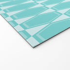 Mid Century Modern Geometric Hexad Pattern Light Aqua Welcome Mat Gallery Image 2