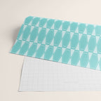 Mid Century Modern Geometric Hexad Pattern Light Aqua Wrapping Paper Gallery Image 2