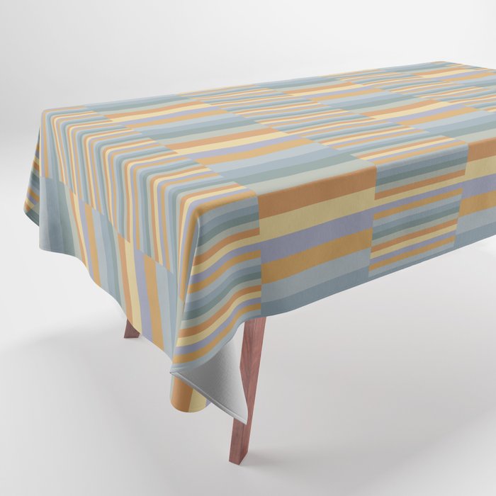 Mixed Stripes Pattern XVI Beachy Colors Tablecloth Gallery Image 1