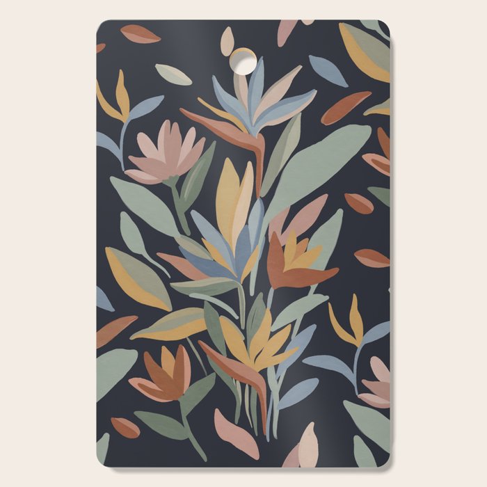 Hand Painted Floral Garden Night Cutting Board Gallery Image 1