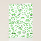 Green eco friendly children doodle pattern Stationery Card Gallery Image 2