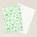 Green eco friendly children doodle pattern Stationery Card Gallery Image 2