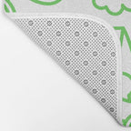 Green eco friendly children doodle pattern Bath Mat Gallery Image 2