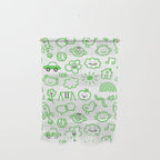 Green eco friendly children doodle pattern Wall Hanging Gallery Image 1