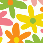 Daisy Time Retro Floral Pattern Green Pink Orange Yellow Coffee Mug Gallery Image 2