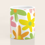 Daisy Time Retro Floral Pattern Green Pink Orange Yellow Coffee Mug Gallery Image 4