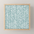 Herringbone, Teal, Boho Art Mini Art Print Gallery Image 1