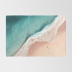 Pastel Coastline - Aerial View of Turquoise Sea and Blush Sand Rug Gallery Image 2