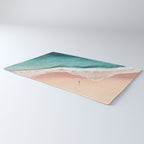 Pastel Coastline - Aerial View of Turquoise Sea and Blush Sand Rug Gallery Image 3