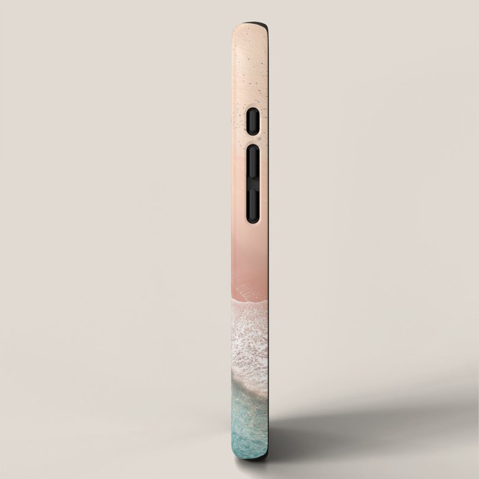 Pastel Coastline - Aerial View of Turquoise Sea and Blush Sand iPhone Case Gallery Image 2
