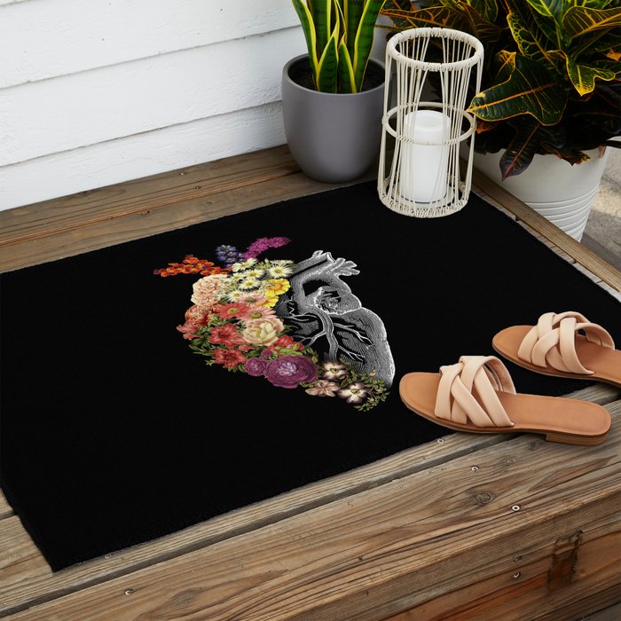 Flower Heart Spring Outdoor Rug Gallery Image 2