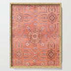 Vintage Distressed Pink Iranian Silk Serving Tray Gallery Image 1