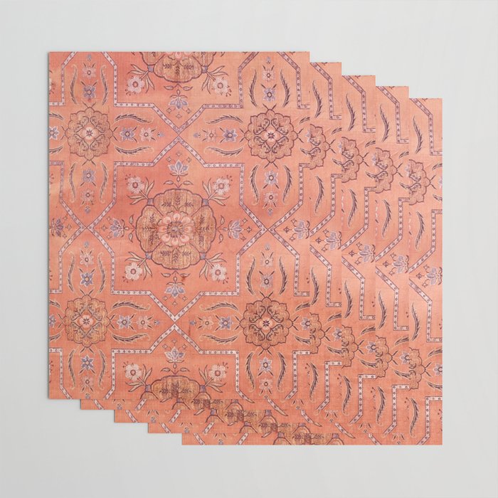 Vintage Distressed Pink Iranian Silk Wrapping Paper Gallery Image 3
