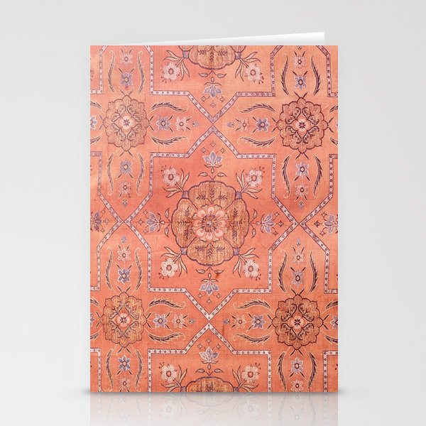 Vintage Distressed Pink Iranian Silk Stationery Card Gallery Image 2