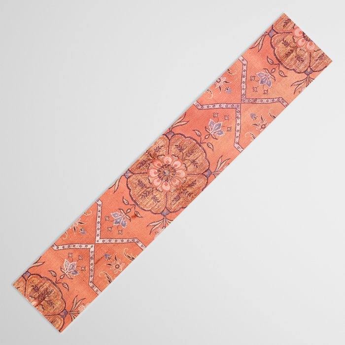 Vintage Distressed Pink Iranian Silk Table Runner Gallery Image 3