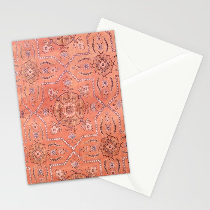 Vintage Distressed Pink Iranian Silk Stationery Card Gallery Image 2