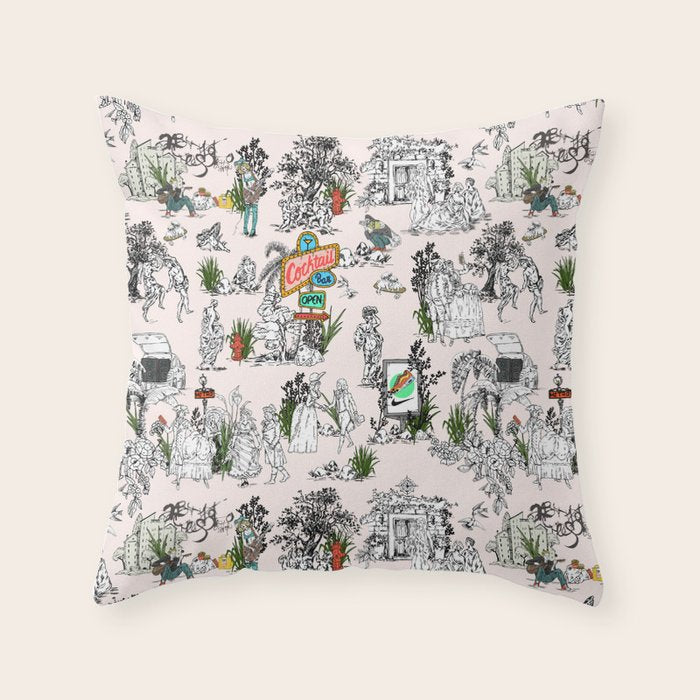 Toile de Jouy Between eras 01 Throw Pillow Gallery Image 6