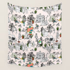 Toile de Jouy Between eras 01 Wall Tapestry Gallery Image 4
