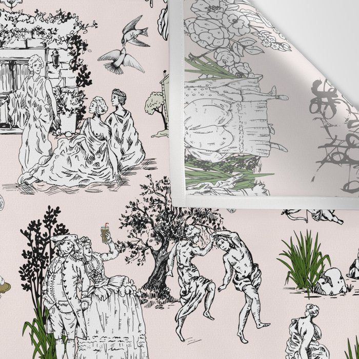 Toile de Jouy Between eras 01 Wall Tapestry Gallery Image 3