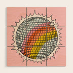 Rainbow Disco Ball Wood Wall Art Gallery Image 1