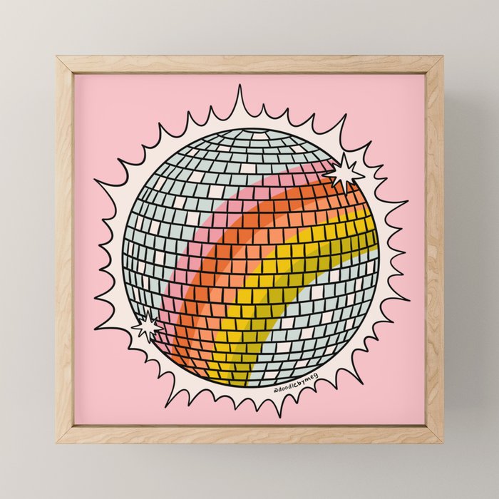 Rainbow Disco Ball Mini Art Print Gallery Image 1