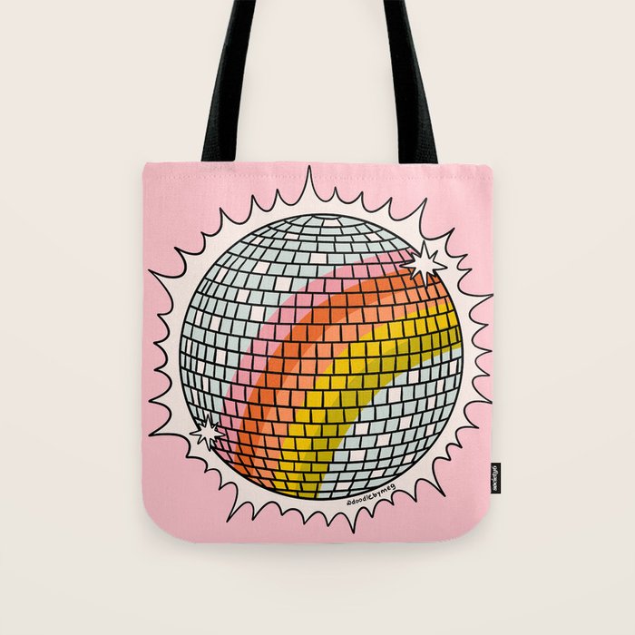 Rainbow Disco Ball Tote Bag Gallery Image 1