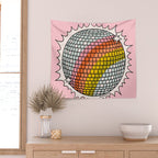Rainbow Disco Ball Wall Tapestry Gallery Image 2