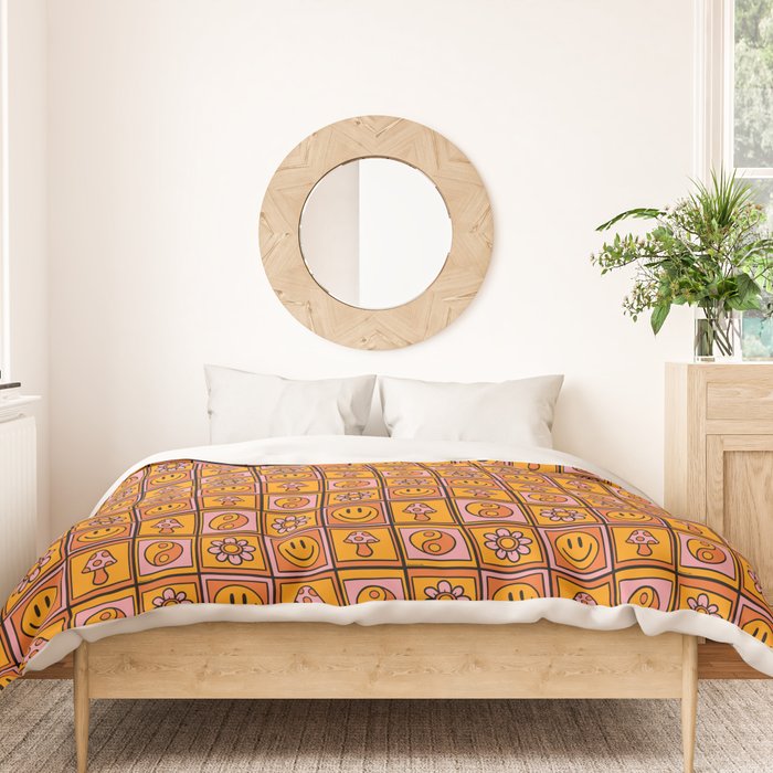 Vintage Granny Square Print Duvet Cover Gallery Image 3